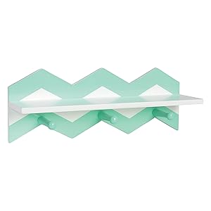 Trend Lab Chevron Wall Shelf, Mint Green/White