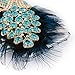 iPhone 8 Case, iPhone 7 Case (4.7 inch) - Mavis's Diary 3D Handmade Bling Luxury Peacock Fashion Feather Shiny Blue Diamond Sparkle Crystal Rhinestone Full Around Protective Clear Hard Cover