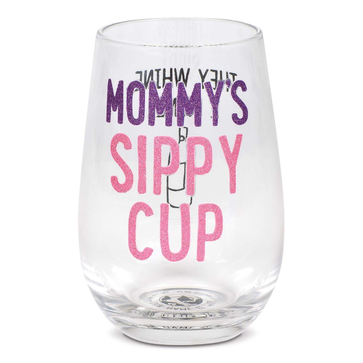 Enesco 6006397 Our Name is Mud Mommy's Sippy Cup Stemless Wine Glass, Clear