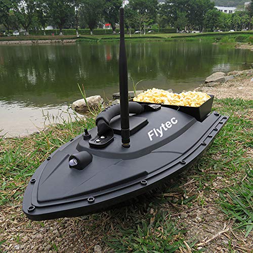 CSSD Remote Control Fishing Bait Boat Fish Finder 1.5kg Feed Delivery Loading 500m Remote Control Fishing Bait Boat RC Boat(Ship from US) (23.6 × 12.2 × 7.9in, Black)