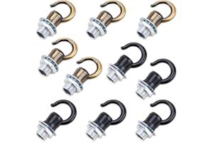 ZORZA 10Pcs M10 Thread Opening Fixture Hook Eye Bolt Nut Versatile Hook Rings for Light Fixtures for Candle Lamps Crystal Chandeliers up to 8KG DIY Lamp Eye Nut for Enhanced Lighting Accessories
