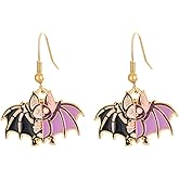 MALOYANVE Cute Rabbit Skeleton Earrings Funny Bunny Bat Whale Animal Skull Lightweight Dangling Earrings Fake Punk Halloween Party Jewelry for Women