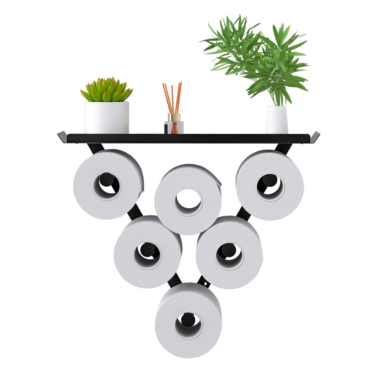 Photo 1 of Toilet Paper Holder Rack, Funny Wall Mount Toilet Paper Storage for Extra 12 Rolls, Metal Wall Art Sculpture Bathroom Decor Tissue Holder Shelf