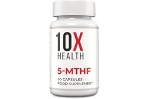 10X HEALTH SYSTEM 10X Health 5-MTHF Methylfolate - Methylated Folate & Magnesium for Brain, Heart Health, DNA & Neurotransmitter Synthesis - Bioavailable Methyl Folate Supplement - Methylfolate Supplement 60 Capsules