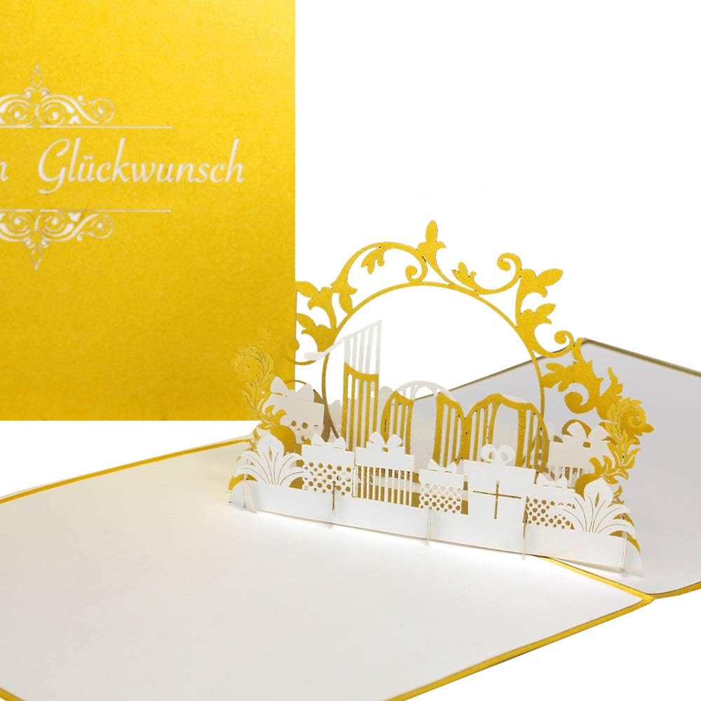 Pop Up Carte D Anniversaire En Or Et Blanc 100 Ans Amazon Fr Fournitures De Bureau