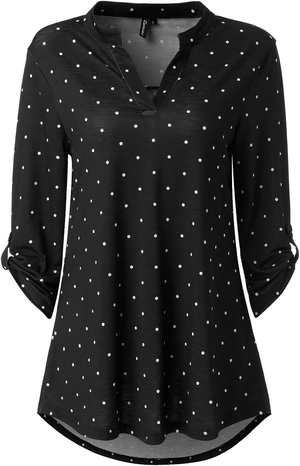 Zattcas Womens Floral Printed Tunic Shirts 3/4 Roll Sleeve Notch Neck Tunic Top at  Women’s Clothing store