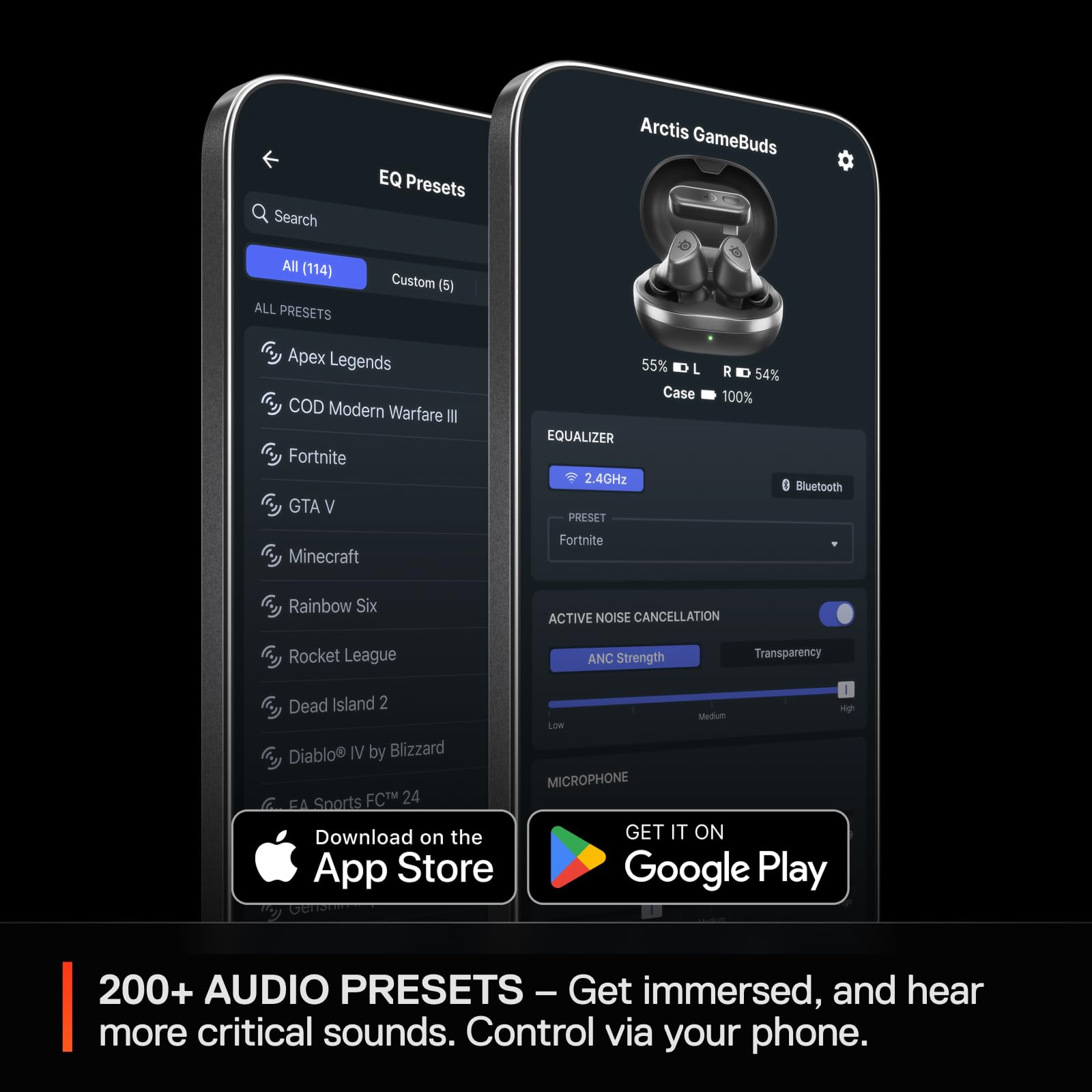 SteelSeries Arctis GameBuds for PS5 - Wireless Gaming Earbuds - 2.4GHz + BT 5.3 - IP55 Water Resistant - 40H Battery - Wireless Charging - PS5, PC, Switch 2, Mobile - Black 7