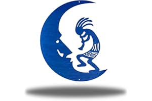 Riverside Designs Kokopelli Metal Wall Art Steel Outdoor Decor (Blue, 12")