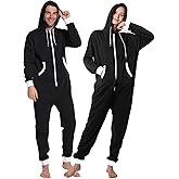 Laahoem Unisex Adult Pajamas Hooded Men Women Jumpsuit Zip Sportwear