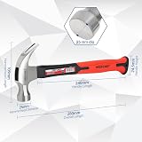 MAXPOWER 8Oz Claw Hammer Framing Rip Steel Head Fiberglass Rubber Grip Tool view 3