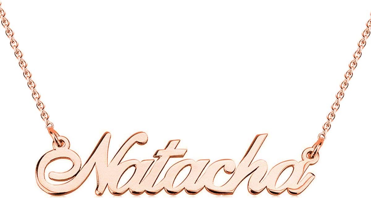 HACOOL 925 Sterling Silver Personalized Name Necklace Customized with Name Adjustable Chain