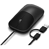 Satechi Slim LX Wired Mouse, Aluminum USB-C Design, Space Black | Quiet click performance, for Mac and PC setups