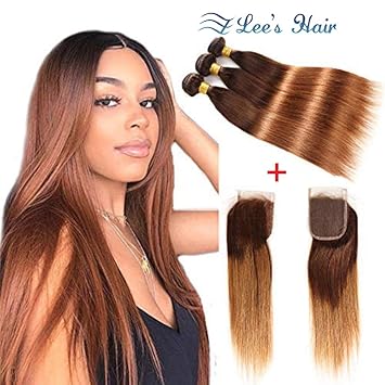 Amazon Com Ombre Brazilian Straight Hair Ombre Bundles With