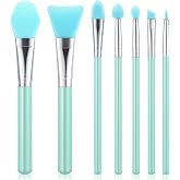 7PCS Silicone Brush Applicator Kit, Resin Brush Applicator UV Resin Brushes Applicators Jelly Brushes Applicators for Cream Makeup Products and Epoxy Art Crafting, Green