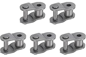 uxcell 5Pcs #80 Chain Offset Half Link Roller, 1" Pitch Carbon Steel, Standard Chain End Connector Split Links for 16A Chain