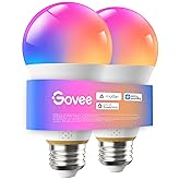 Govee 1600LM Smart Light Bulbs, A21 100W RGBWW CRI 90, E26 Base, 2-Pack | A21 LED Bulbs for Living Room, Color Changing Light