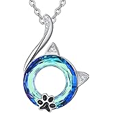Dreamboat Sterling Silver Cat Necklace for Women Cute Animal Kitten Pendant Jewelry Cat Gifts