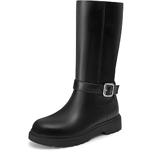 Athlefit Girls Knee High Riding Boots for Kids with Zipper | Easy on/off, Waterproof & slip-resistant, Low heel, Fashion ridi