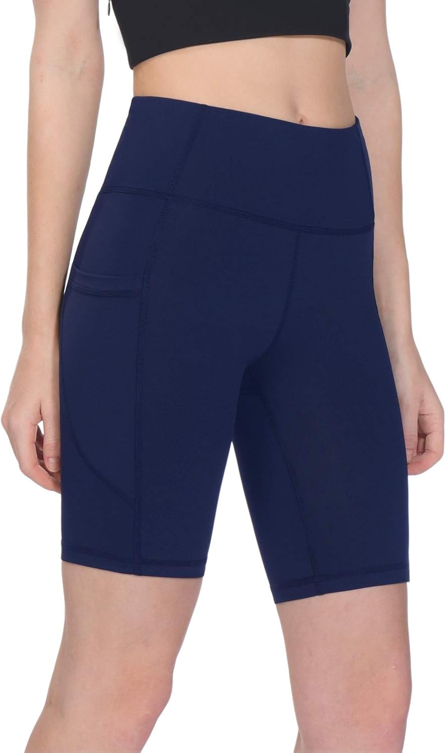 TAIBID Women's High Waist Workout Running Yoga Shorts Side Pockets Tummy Control Athletic Shorts, Size S - XXL: Clothing