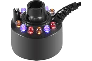 Haofy Water Mist Maker 12LED Water Atomizer for Indoor Fountain Pool Water Tank(US Plug)
