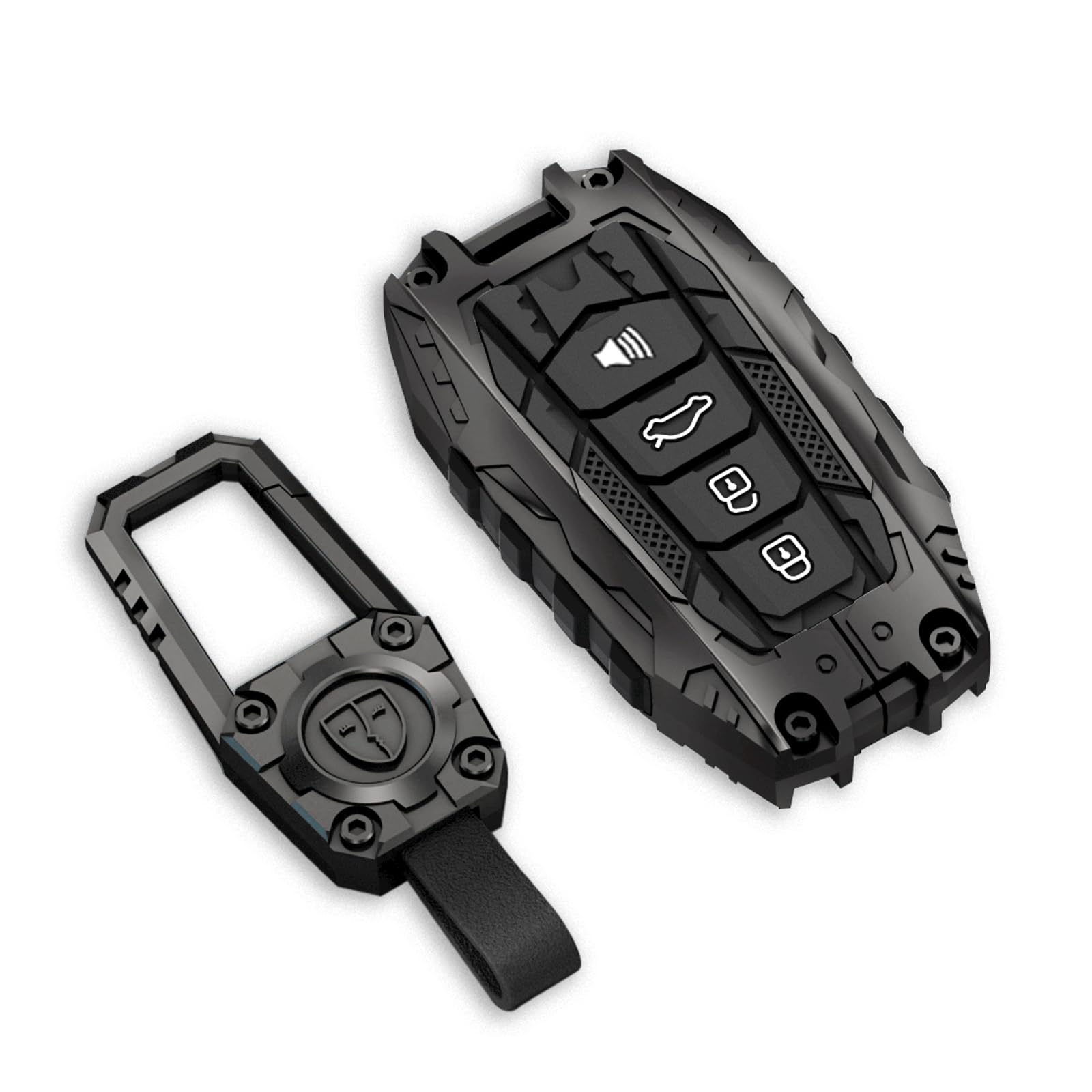 Photo 1 of Cavlobe Zinc Alloy Key Fob Cover,Keychain,Full Protection Car Key Case for Toyota Camry RAV4 Avalon TRD Corolla XSE C-HR GT86 Prius Prime Highlander 4Runner Prado Keyshell Accessories(NO.053 Black)