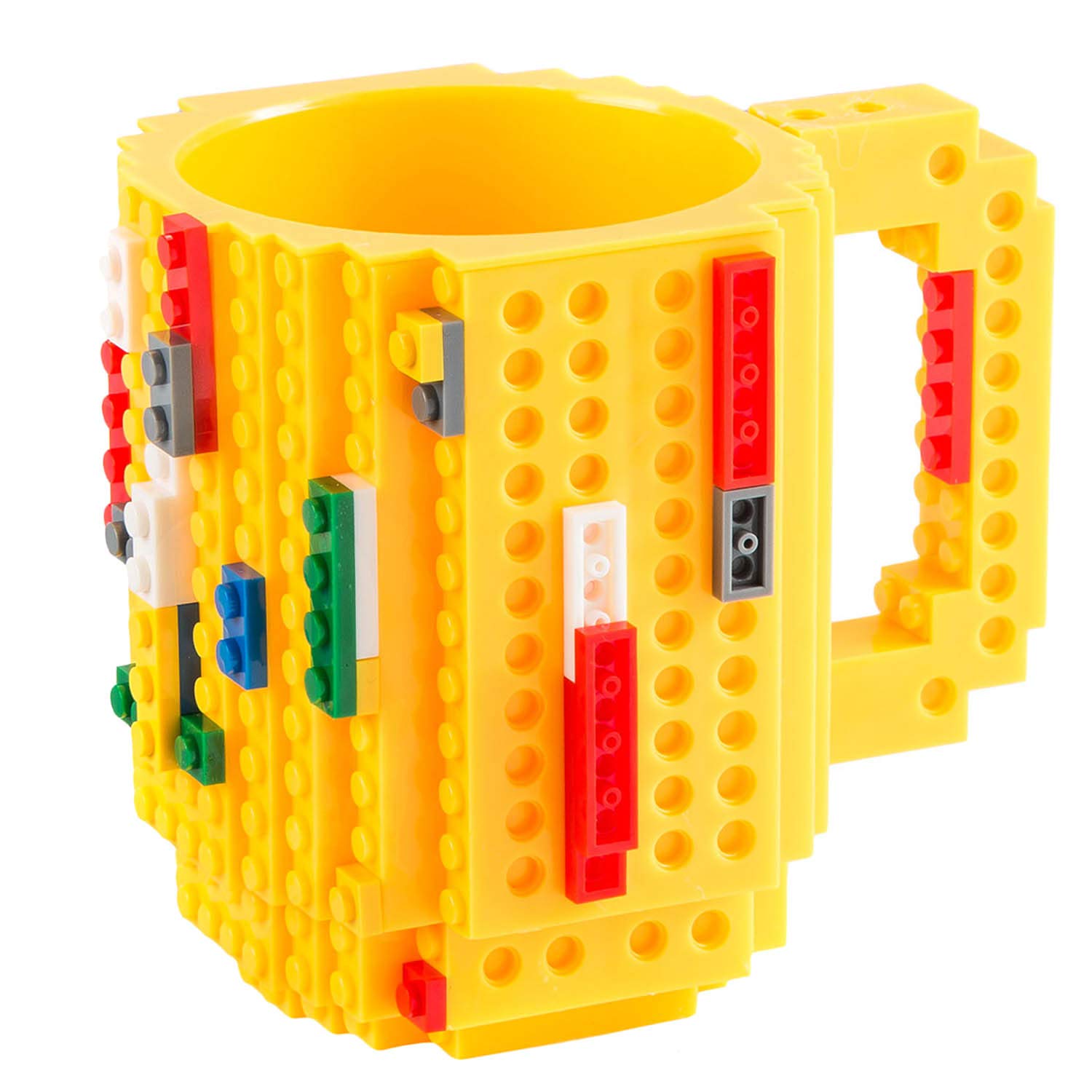 GOODS+GADGETS Build on Brick Mug Building Blocks Coffee Mug - Building Blocks Mug Coffee Mug 350ml (Yellow)