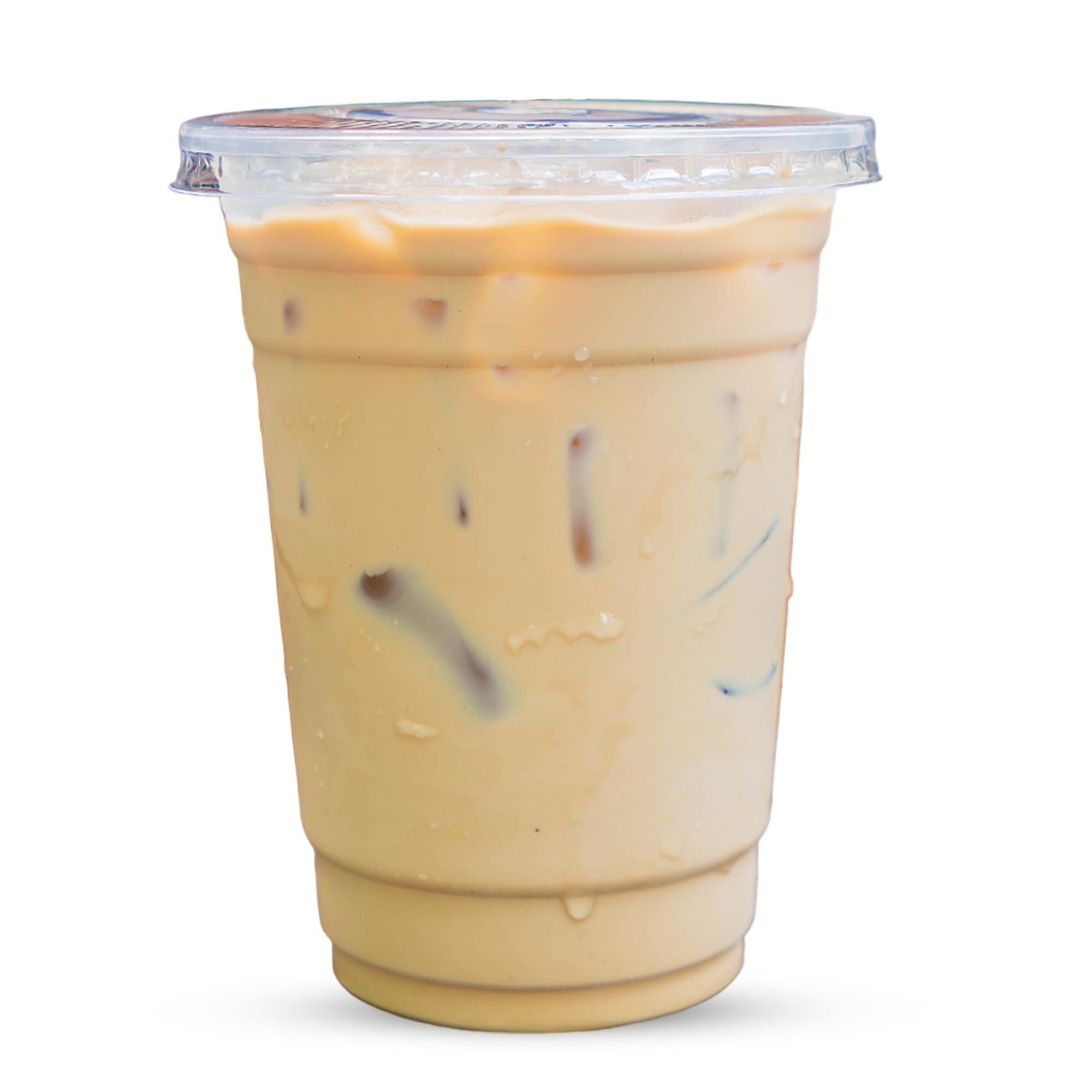 CHEF ROYALE 10x8oz Clear PET Cups with Flat Lids - Takeaways Great for Smoothies, Milkshakes, Cold Drinks and Slush Puppies - Perfect for Parties, Picnics and More (10, 8oz)