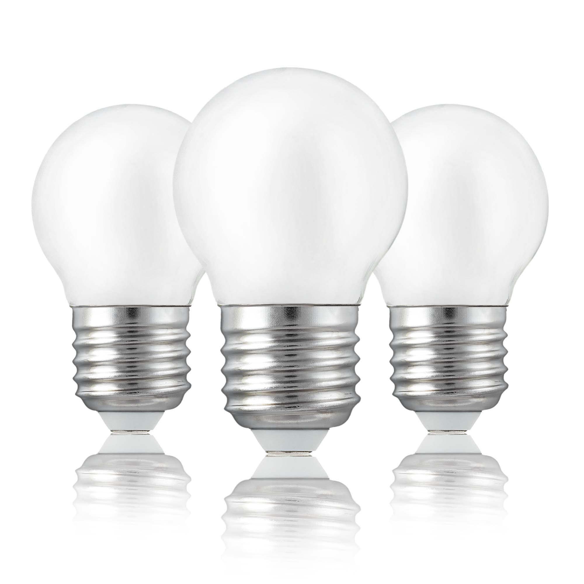 Hellum 209204 LED Filament Bulb, E27 Base, Warm White 2700 K, 2 W, Matte, Pack of 3