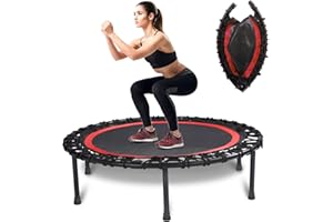 KOKSRY 40" Foldable Rebounder Trampoline for Adults - Silent Fitness Bungee Rebounder, Home Exercise Trampoline for Low Impact Cardio, Indoor/Outdoor Portable Workout Trampoline