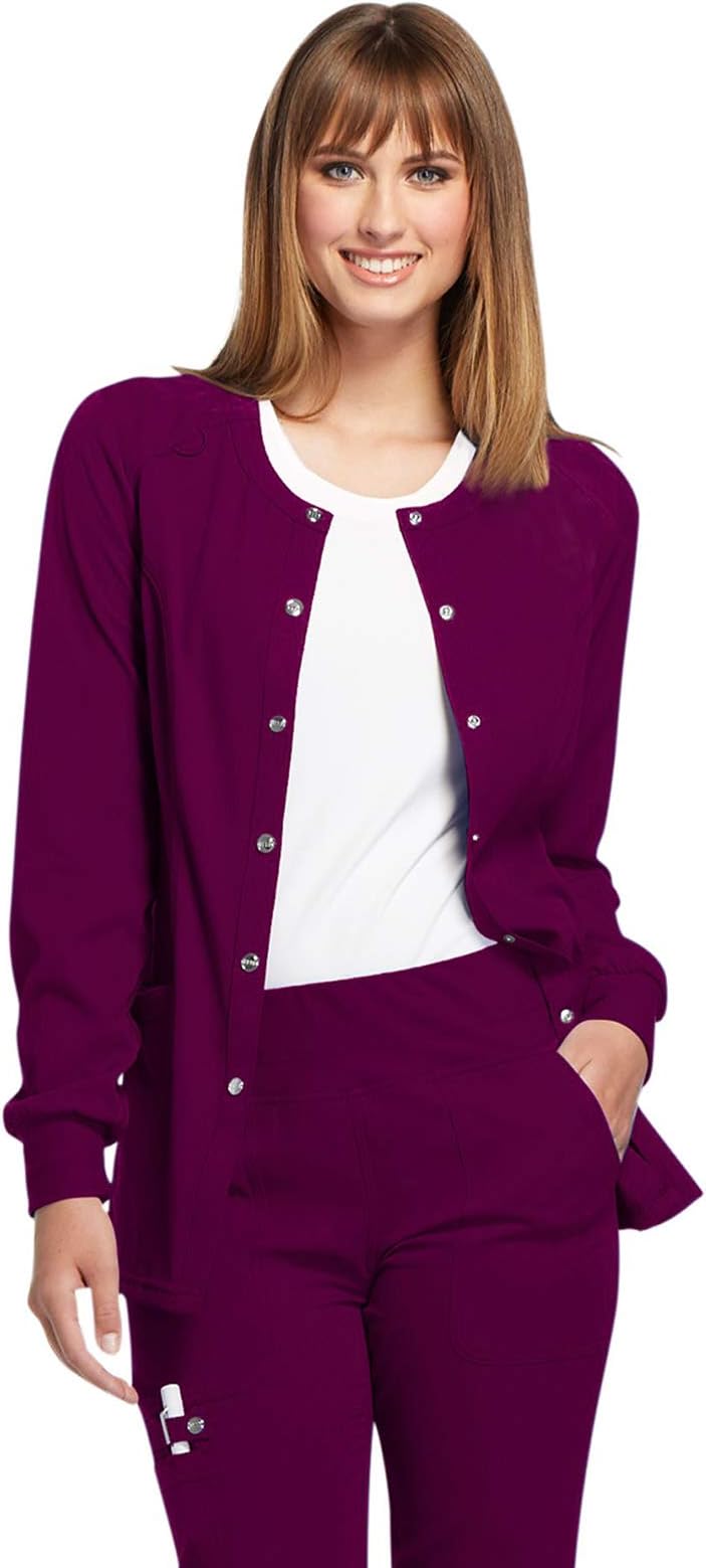Elle Simply Polished Snap Front Warm-up Jacket