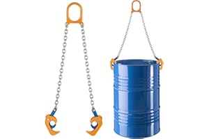 VEVOR Chain Drum Lifter, G80 Drum Lifting Chain Sling with Thickened Security Hook, 2000LBS Capacity, 1.6ft Long Sturdy Drums