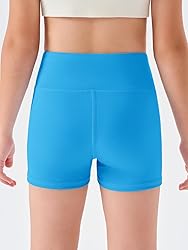 Haloumoning Girls Athletic Shorts Kids High Waisted