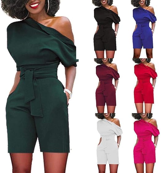 one shoulder jumpsuit amazon