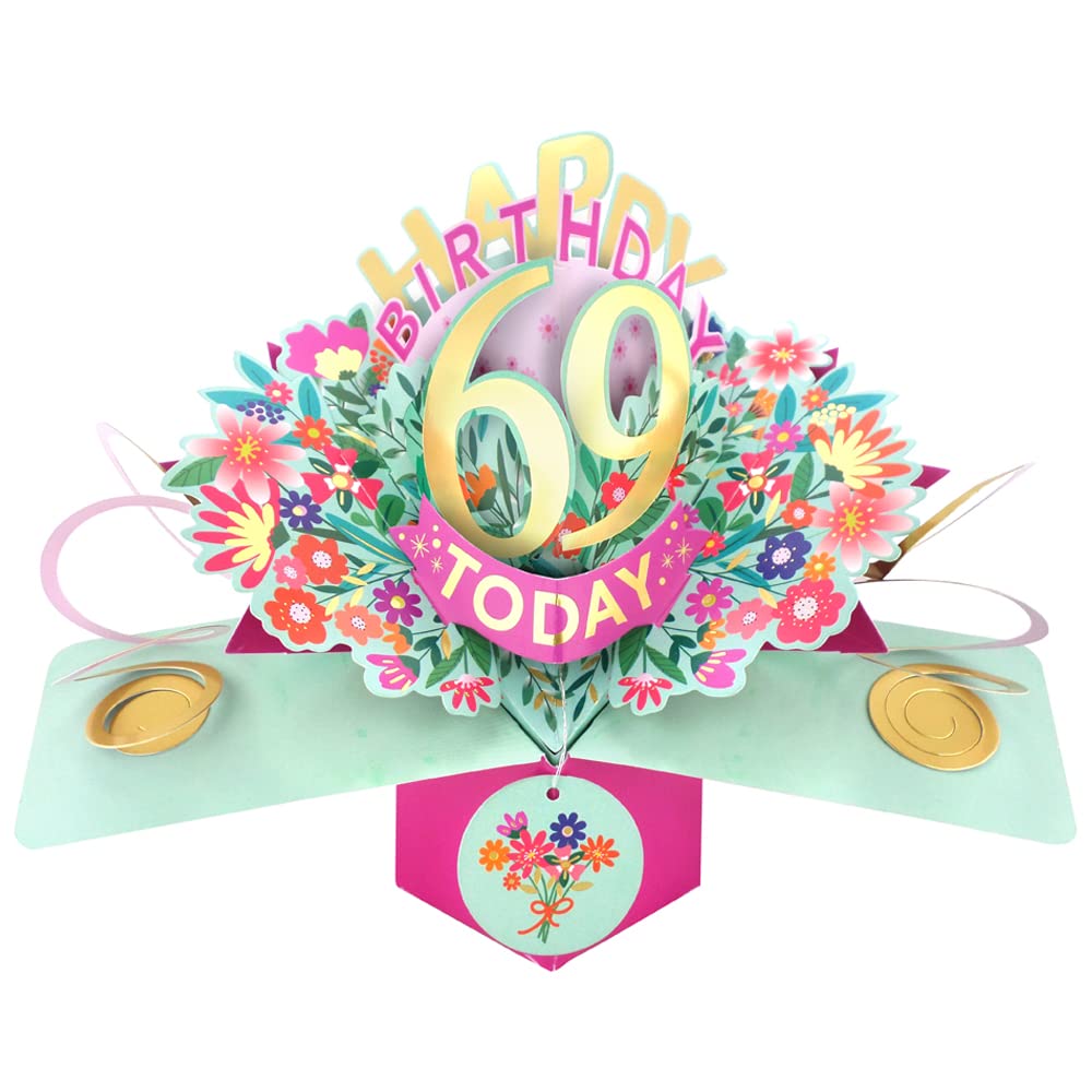 Happy 69th Birthday 69 Today Pop-Up Greeting Card Love Kate's Pop Up Cards Her POP215MC69