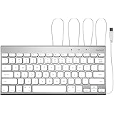 Macally USB Wired Keyboard for Mac and PC - Space Saving Compatible Apple Keyboard with Elegant Small Aluminum Design with 78