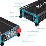 Renogy 3000W Pure Sine Wave Inverter 12V DC to 230V 6000W Peak UK Sockets view 3
