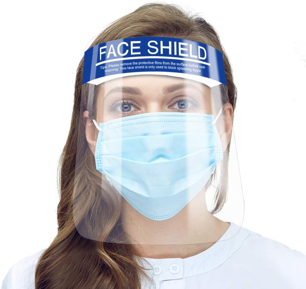 10 PSC Safety Face Shield Protective Clear Film Protect Face and Eyes Double Sided