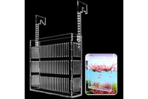 La La Pet®Adjustable Hanging Aquarium Plant Holder Acrylic Breeder Box for Fish Tank Transparent Hatching Incubator Box Isolation Box for Small Fish Large