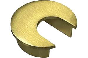 Electriduct 1.57" Metal Desk Grommet 40mm Cable Hole Cover Wire Cord Organizer (Large Opening) | Brushed Brass