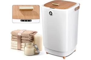 AZOUTDOOR Large Towel Warmers for Bathroom,Luxury Portable Bucket Towel Warmer Fits Up to Two 70"X80" Oversized Towels with Timing Auto Shut Off, Yellow