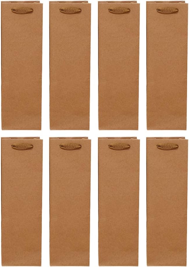 VORCOOL Pack of 24 Kraft Paper Wine Bags for Wine Bottles and Spirits Whisky (Simple Container 11 x 9 x 35 cm)