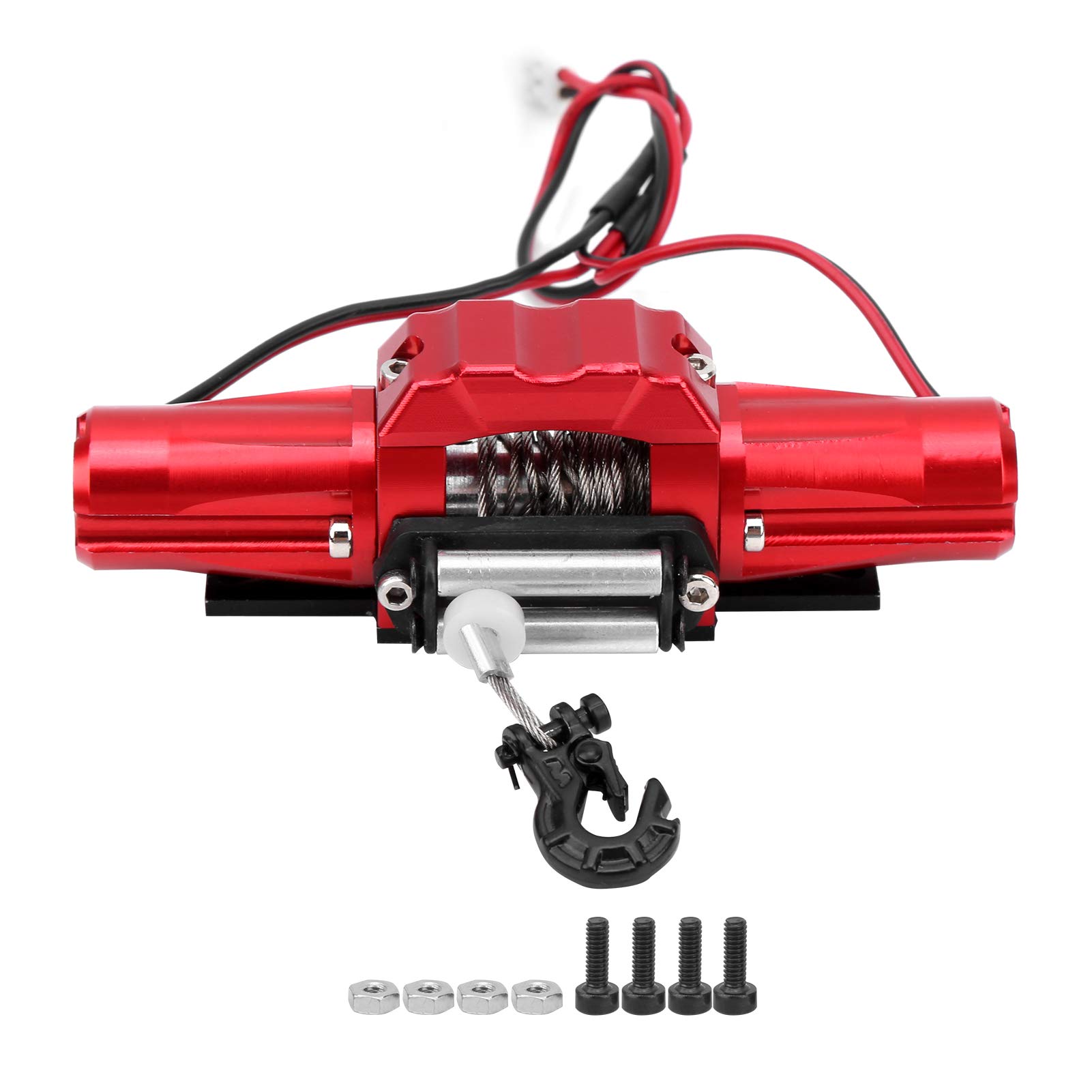 RC Winch, RC Car Metal Winch with Dual Motor Compatibile with SCX10/TRX4 1/10 RC Car 81x27mm
