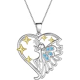 Aurora Tears Fairy Necklace for Teen Women- 925 Sterling Silver Angel Butterfly Vine Leaves Rose Gold Pendant Necklace Pink Crystal Jewelry for Women Christmas Birthday Valentine's Day Gift