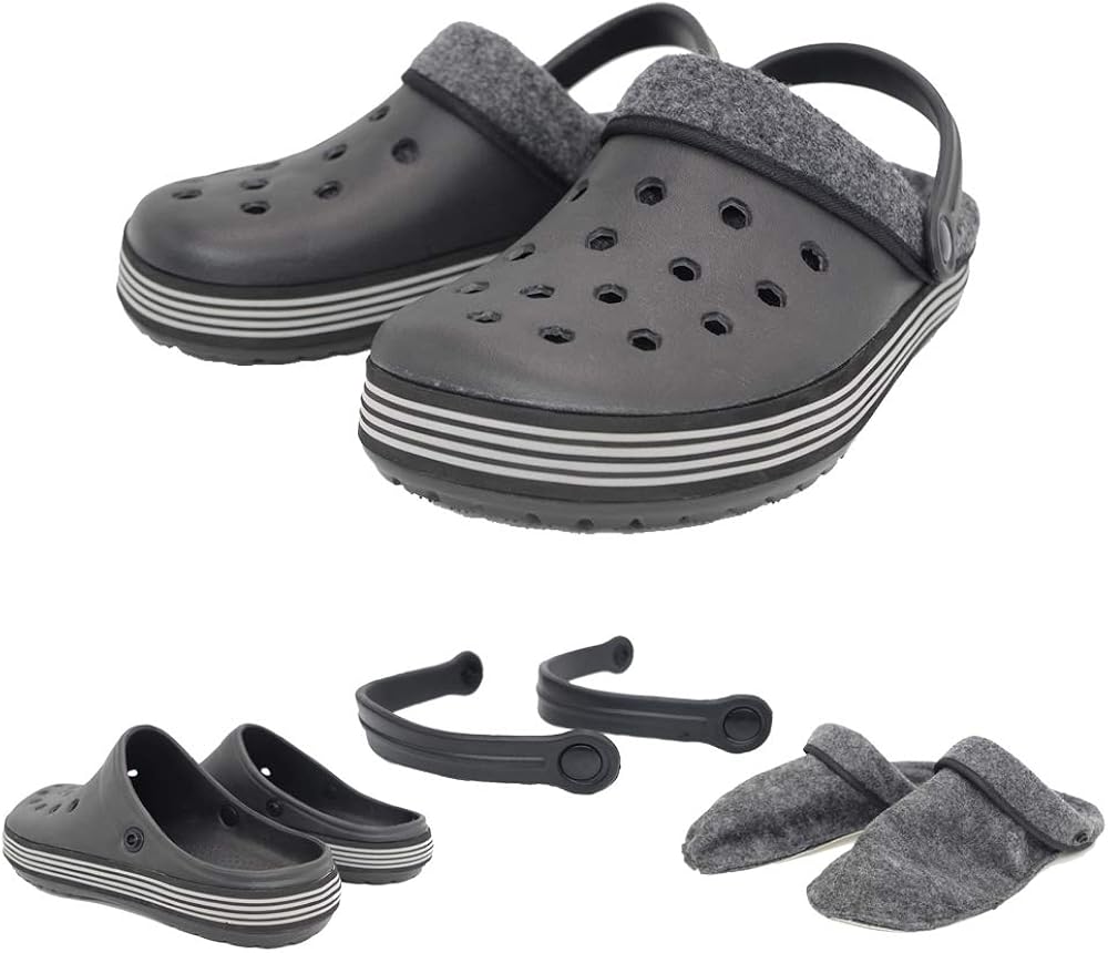 mens fur lined clogs