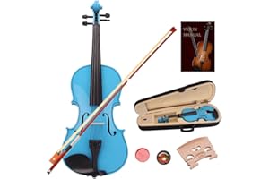 BELANITAS Kids Violin 4/4 Full Size Fiddle Set Acoustic Violin for Kids Adults Stringed Musical Violin for Beginners Students with Hard Case, Violin Bow and Rosin,Blue