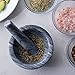 Modern Innovations Mortar and Pestle Set - Organic Marble Stone Grinder - 6 Ounce Capacity (Grey)