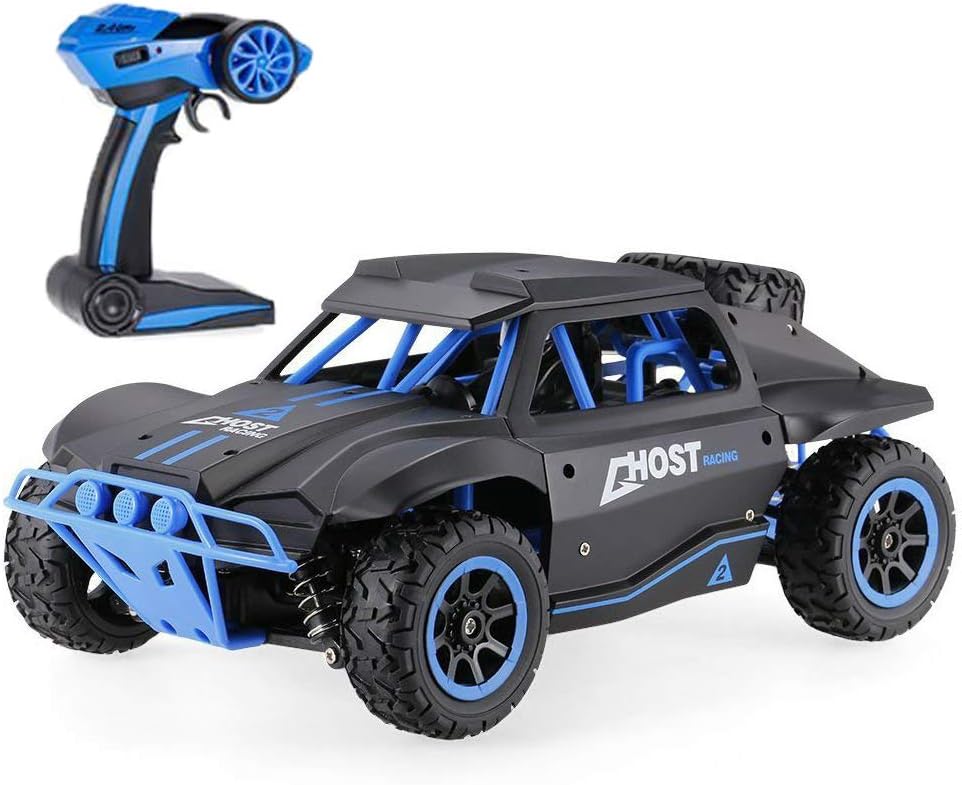 SZJJX Remote Control Cars Rock Off-Road Waterproof Vehicle Crawler Truck 2.4Ghz 2WD High Speed RC Cars 1:18 (Blue)