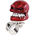 Arenbel Skull Steering Wheel Suicide Spinner Knob Power Turning Control Assist Grip Handle Fit Most Cars Trucks Tractors Boats, Red