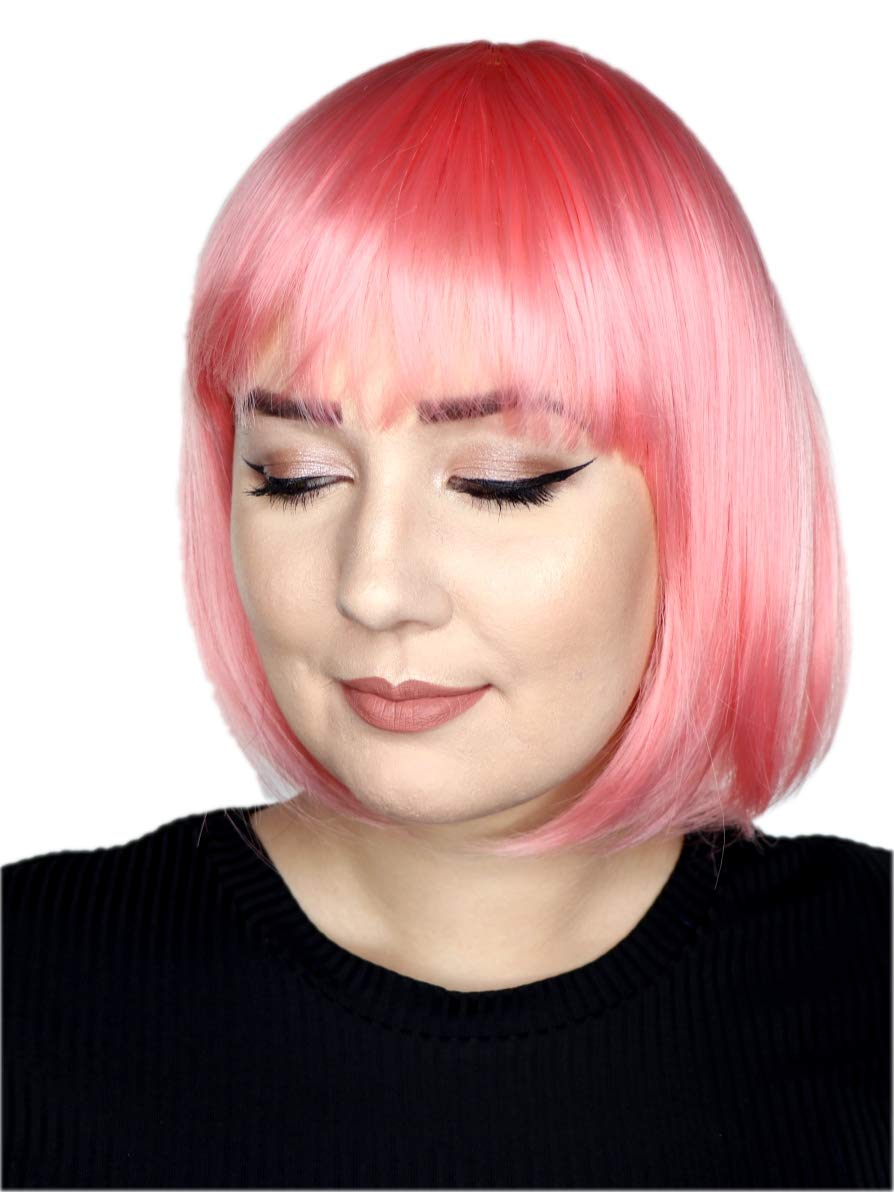 Prettyland Matte Natural Short BoB Wig Full Volume light pink rosa C102