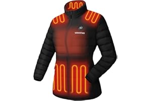 Venustas Women's Lightweight Heated Jacket with Battery, 6-Zone Electric Puffer Winter Coat for Outdoor Camping Hiking